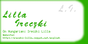 lilla ireczki business card